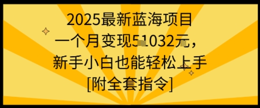 最新蓝海项目一个月变现1w+新手小白轻松上手附全套指令-无双副业