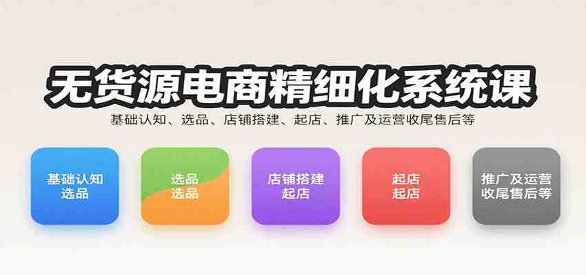 无货源电商精细化系统课：从基础到运营全流程指南-无双副业