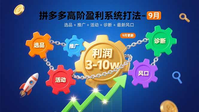 拼多多高阶盈利系统打法：选品推广活动诊断与最新风口-无双副业
