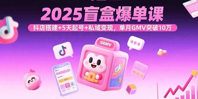 2025盲盒爆单课：抖店搭建与私域变现实战，单月GMV破10万-无双副业