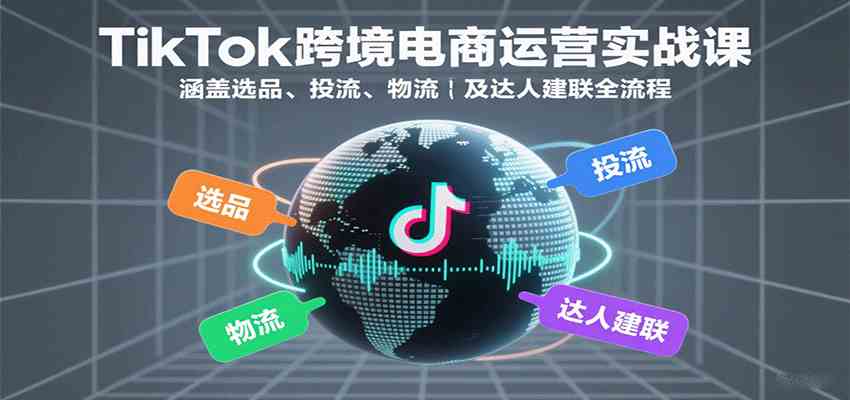 TikTok跨境电商运营实战课：选品投流物流达人建联全流程-无双副业