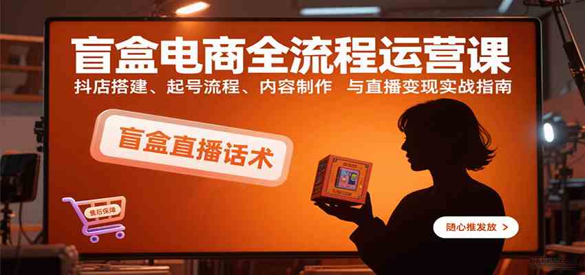 盲盒电商运营实战课：抖店搭建到直播变现全流程-无双副业