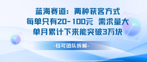 蓝海赛道市场需求量大单月收益可突破3万-无双副业