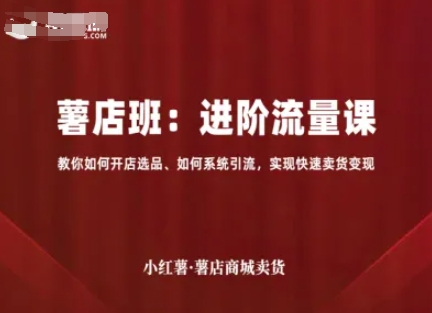 小红薯商城卖货进阶课，开店选品与系统引流变现教程-无双副业