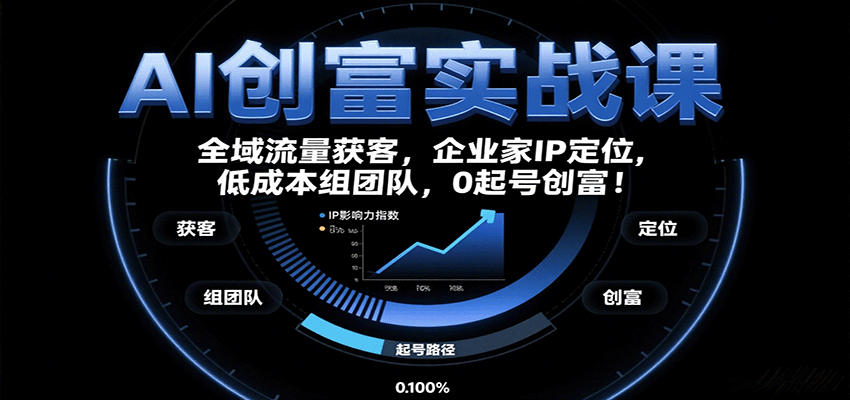 AI创富实战课：企业家IP定位与全域流量获客指南-无双副业