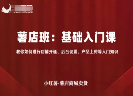 小红薯店铺卖货基础入门课：开通设置与产品上传指南-无双副业