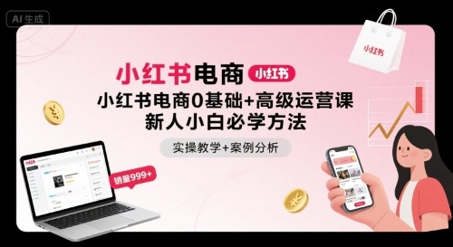 小红书电商运营课：从0基础到高级实操教学与案例分析-无双副业
