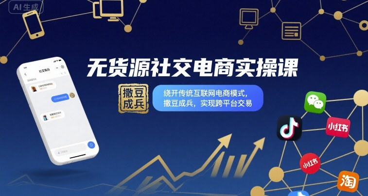 无货源社交电商实操课 跨平台交易与高效变现指南-无双副业