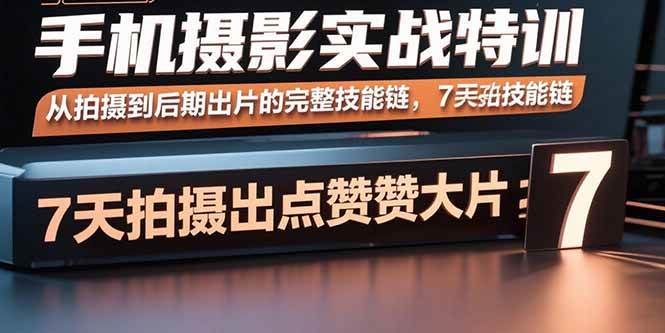 手机摄影实战特训：从拍摄到后期出片的完整技能链-无双副业