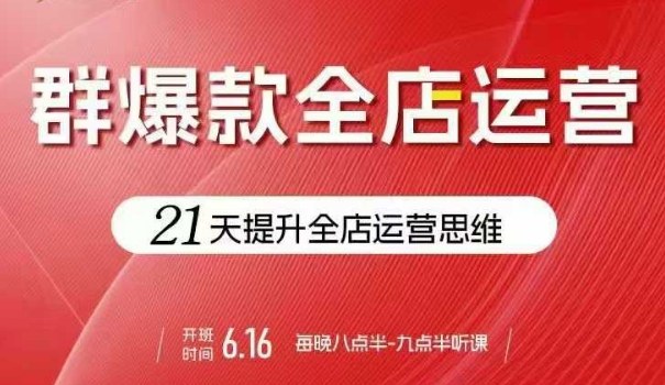 贾真电商全店运营课程，21天打造爆款提升运营思维-无双副业