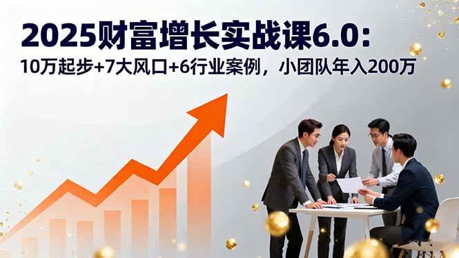 2025财富增长实战课：10万起步7大风口6行业案例，小团队年入200万-无双副业