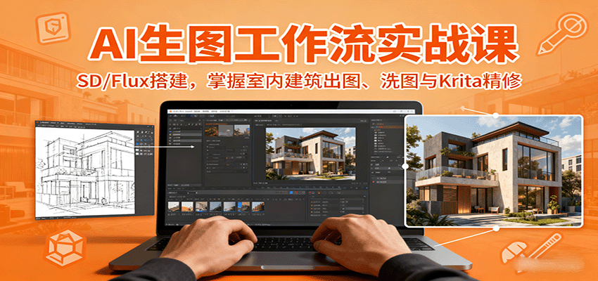 AI生图工作流实战课：SD/Flux搭建与Krita精修-无双副业