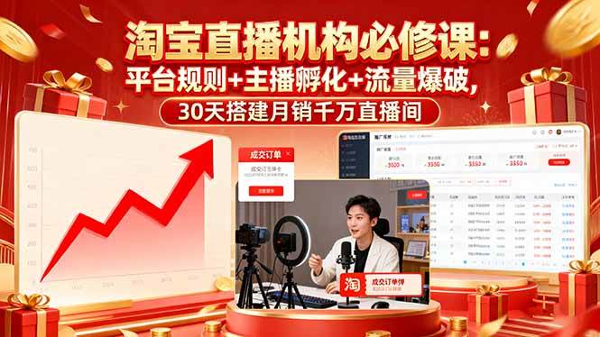 淘宝直播机构运营全案：平台规则解析与千万级直播间搭建-无双副业