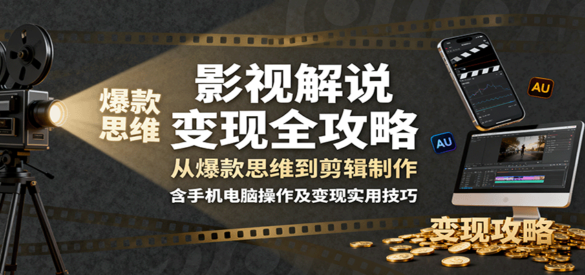 影视解说变现全攻略：爆款思维与剪辑制作技巧-无双副业