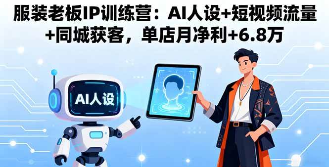 服装老板IP训练营：AI人设+短视频流量+同城获客提升盈利-无双副业