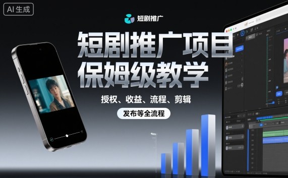 短剧推广项目保姆级教学从授权到发布全流程-无双副业