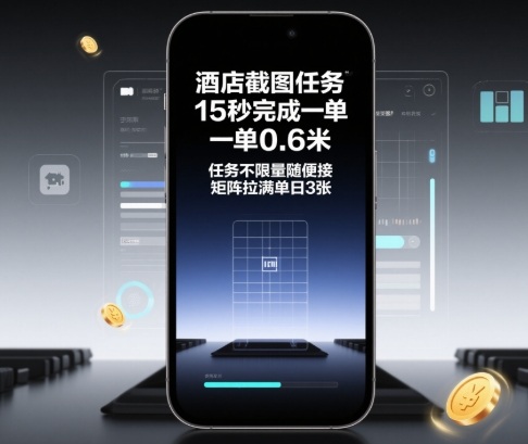 酒店截图任务揭秘，15秒完成一单賺0.6米，不限量接单-无双副业
