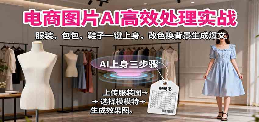 电商图片AI高效处理实战，服装包包鞋子一键上身改色换背景-无双副业