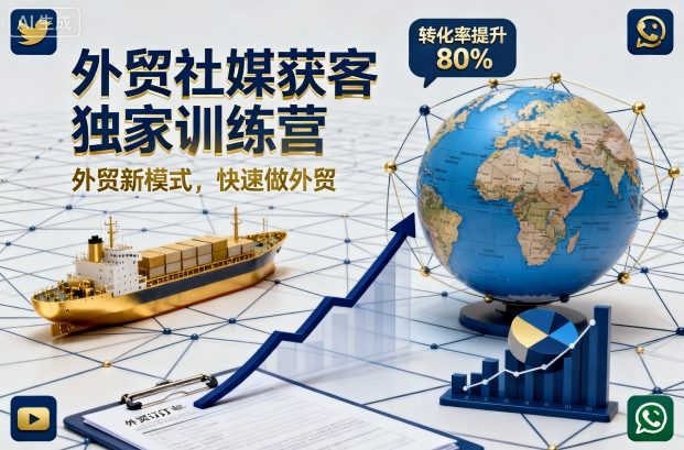 外贸社媒获客训练营助你快速开拓外贸市场-无双副业