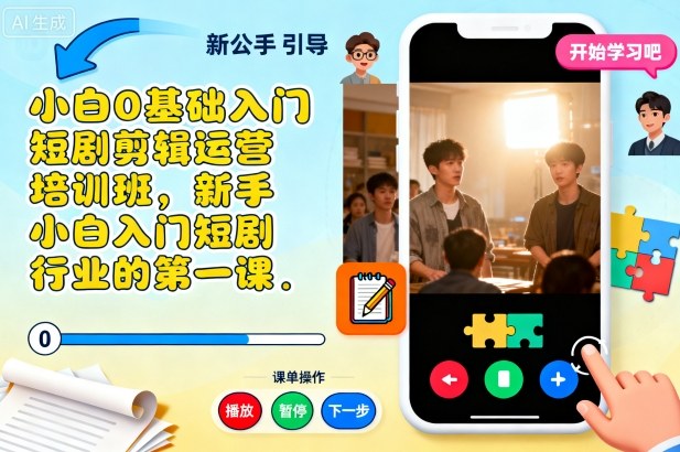 小白0基础入门短剧剪辑运营培训班-无双副业