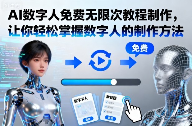AI数字人免费无限次制作教程，零基础轻松掌握-无双副业